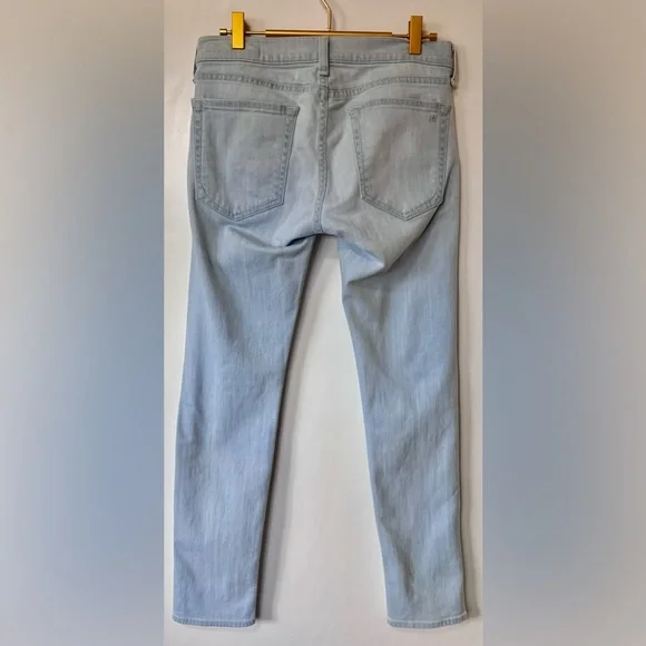 Rag & Bone| Light Blue DRE Slim Fit High Waisted Straight Leg Denim Jeans Sz 26 - Picture 3 of 4